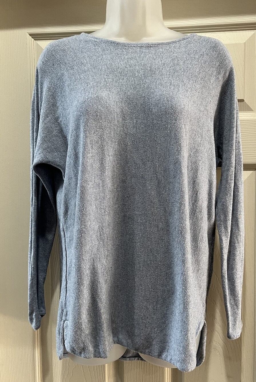 Michael Kors Size M Gray Long Tunic Sweater Long Sleeve Lightweight Women Logo